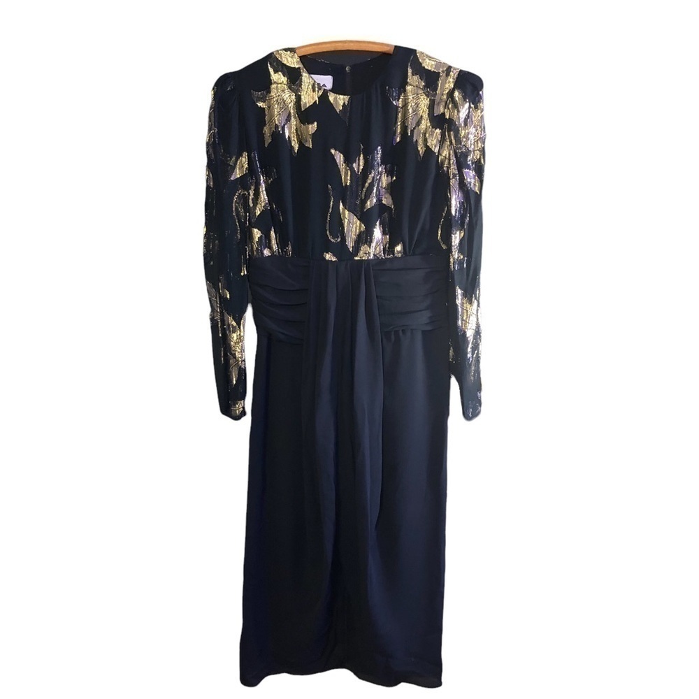 Vintage Patra Black Chiffon Dress Size 5/6 - Picture 2 of 7